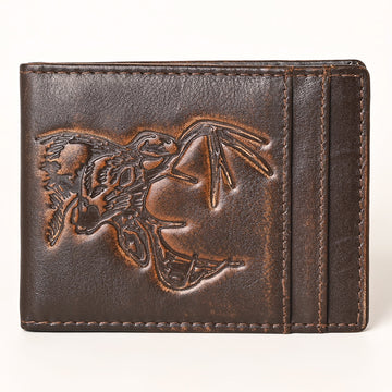 AMERICAN TANNER Genuine Leather Hand Burnished Bifold Wallet For Men Women H4 X W3.25 D0.5